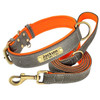 Customized Leather Dog Collar Leash Set Soft Padded Leather Collar For Small Medium Large Dogs With Free Engraved Nameplate
