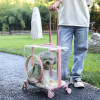 Versatile Outdoor Cat Carrier and Luggage with Transparent Design, Breathable Mesh, Multiple Pockets and Removable Wheels