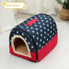 Pet Bed Dog House Kennel Soft Tent Indoor Enclosed Warm Plush Sleeping Nest Basket with Removable Cushion Travel Dog Accessory