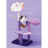 Woodiness Indoor Cat Tree Flower Tower Houses Scratches Climbing Cute Luxury Purple Pet Cat Tree Habitat Training Pet Supplies