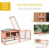 62" Wooden Outdoor Rabbit Hutch Small Animal Habitat with Detachable Run and Elevated Main House