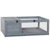 House with Balcony, 2 Tiers Large Tortoise Habitat Indoor, Outdoor Reptile Cage with Ladder, Openable Roofs
