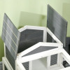 House with Balcony, 2 Tiers Large Tortoise Habitat Indoor, Outdoor Reptile Cage with Ladder, Openable Roofs
