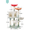 48 inch Cat Tree Tower Apartment, Plush Habitat Cat Amusement Platform, Toy Ball Pet House with Scratching Pillars