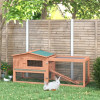 62" Wooden Outdoor Rabbit Hutch Small Animal Habitat with Detachable Run and Elevated Main House For outdoor backyard gardens