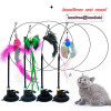 Pet Cat Toy Cat Wand Fluffy Feather with Bell Sucker Cat Stick Toy Interactive Toys for Cats Kitten Hunting Exercise Pet Product