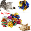 24/12pcs Colorful Crinkle Balls Sound Tin Paper Toy for Cat Durability Vocalization Dolls Playing Interactive Bite Squeak Toys