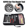 Motorcycle Car Accessories Car Tire Repair Tool Studding Tool Set Tyre Repair Kit Puncture Plug Set Auto Bike Tire Repair 45 PCS