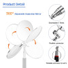 Adjustable Telescoping Inspection Round Mirror Extending Car Angle View Pen Hand Auto Telescopic Detection Lens Repair Tool 50mm