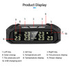 E-ACE Solar TPMS Car Tire Pressure Monitoring System Tyre Temp Digital Display Auto Security Alarm USB Charging with 6 sensors