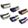 Car Exhaust Muffler Tip Single Outlet Stainless Steel Car Tail Rear Chrome Exhaust System Universal Tail Muffler Tip Pipe