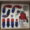 Universal Adjustable Fuel Pressure Regulator With Gauge+AN6 Fuel Line Hose+Fittings End Kit