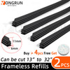 2PCS 35cm To 80cm Car Wiper Rubber Refill Blade Soft Insert Strip DIY Can Be Cut Windshield Wiper Replacement Parts 26" 32"