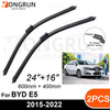 Car Front Windshield Wipers For BYD E5 2015-2022 Wiper Blade Rubber 24"+16" Car Windshield Windscreen Accessories