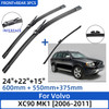 3PCS For Volvo XC90 MK1 2006-2011 24"+22"+15" Front Rear Wiper Blades Windshield Windscreen Window Cutter Accessories 2010 2011