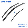 3PCS For Volvo XC90 MK1 2006-2011 24"+22"+15" Front Rear Wiper Blades Windshield Windscreen Window Cutter Accessories 2010 2011