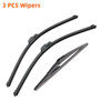 3PCS Car Wiper for Infiniti QX60 2014-2016 Front Rear Windshield Windscreen Wiper Blade Rubber Accessories