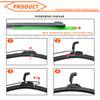 3PCS Car Wiper for Peugeot 406 Estate 1996-2004 Front Rear Windshield Windscreen Wiper Blade Rubber Accessories