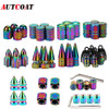 AUTCOAT 4Pcs/Set Multicolor Tire Valve Stem Caps, Universal Stem Covers for Cars, SUVs, Bike and Bicycle, Trucks, Motorcycles