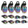 AUTCOAT 4Pcs/Set Multicolor Tire Valve Stem Caps, Universal Stem Covers for Cars, SUVs, Bike and Bicycle, Trucks, Motorcycles