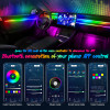 18 In 1 Full Color Streamer Car Ambient Lights RGB 64 Color Universal LED Interior Hidden Acrylic Strip Symphony Atmosphere Lamp