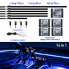 18 In 1 Full Color Streamer Car Ambient Lights RGB 64 Color Universal LED Interior Hidden Acrylic Strip Symphony Atmosphere Lamp