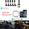 Neon Car LED Interior Lights RGB Ambient Light Fiber Optic Kit With APP Wireless Control LED Auto Atmosphere Decorative Lamp