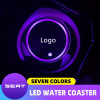 1PCS/2PCSLed CarCup Drink Holder Logo Light USB Charging Luminous Coaster For Seat leon frmk2mk3lbiza Altea Car Accessories