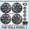 4PCS 19 Inch Hub Cap for Tesla Model Y 2024 Wheel Hubcap Performance Replacement Right&Left Wheel Cap Full Rim Cover Accessories