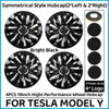 4PCS 19 Inch Hub Cap for Tesla Model Y 2024 Wheel Hubcap Performance Replacement Right&Left Wheel Cap Full Rim Cover Accessories