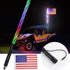 Colorful 1/2 Feet Car Decoration Off-Road Motorcycle Light UTV ATV Antenna Navigation Flagpole Spriral Led Whip Lights With Flag
