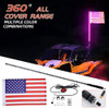 Colorful 1/2 Feet Car Decoration Off-Road Motorcycle Light UTV ATV Antenna Navigation Flagpole Spriral Led Whip Lights With Flag