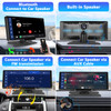 Podofo 10.26" Dash Cam Rearview Camera Carplay & Android Auto Smart Player With Voice Control Car DVR BT FM Mirror Monitor