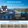 Podofo 10.26" Dash Cam Rearview Camera Carplay & Android Auto Smart Player With Voice Control Car DVR BT FM Mirror Monitor