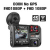 4K 2160P WIFI GPS Logger Dual Lens Car DVR Novatek 96663 Chip Sony image Sensor Night Vision Dual Camera Dash Cam Recorder D30H