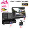 3 Channel Car DVR 1080P Dash cam for cars 4lnch Video recorder Rear View Camera for vehicle Black Box Car Assecories