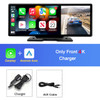 10.26" Car DVR Carplay Android Auto Dashcam 4K 3840*2160 Front And 1080P Rear Camera Voice Control BT FM GPS Recorder Dual lens