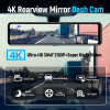 E-ACE 12 Inch 4K Car Dvr Mirror WiFi GPS IPS Screen Stream Rear View Dash Cam Mirror Dual Car Camera Drive Recorder Black Box