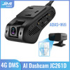 JIMIMAX JC261D AI Camera Car DVR DMS Dashcam ADAS Wifi Voice Alert 2 Live Stream Video Vehicle Cam 1080P Remote Control APP SIM