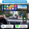 12 Inch 4K Car DVR Carplay Android Auto Dash Cam Dual Len Video Drive Recorder Stream Mirror Dashcam Camera 5G Wifi/GPS/BT/FM