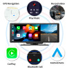 Grandnavi 4K Car Dash Cam Carplay Android Auto Video Recorder DVR Navigation Voice Control WIFI FM Dashboard Dual Lens Rearview