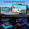 10.26" 2K ADAS Rear View Mirror Camera Wireless CarPlay & Android Auto Dash Cam AUX BT FM GPS Navigation Dashboard Car DVR