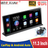 11.3" Car DVR Carplay Android Auto Dashcam 4K 3840*2160 Front And 1080P Rear Camera Voice Control BT FM GPS Recorder Dual lens