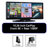 10.26Inch 4K Dash Cam Wireless CarPlay Android Auto GPS Navigation 5G WiFi AUX Car DVR Rear View Camera Dashboard Video Recorder