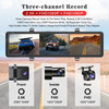 11.26 Inch Carplay Android Auto Streaming Media Mirror Dashcam ADINKAM 3 Cameras DVR Support 3 Audios Built In WiFi Car Recorder