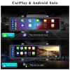 11.26 Inch Carplay Android Auto Streaming Media Mirror Dashcam ADINKAM 3 Cameras DVR Support 3 Audios Built In WiFi Car Recorder