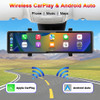 4K UHD 11.26 Inch 3 Channel Dash Cam GPS with Wireless Apple Carplay & Android Auto Voice Control Backup Camera IR Night Vision