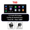 11.3" 4K Dash Cam Video Recorder Camera Carplay & Android Auto Smart Player GPS Navigation Car DVR Dashboard Dual Lens Monitor