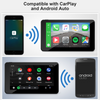7 Inch Wireless Carplay Dual Lens 1080P Front Rear Cameras Built-in G-sensor WIFI Android Auto Apple Car Navigation for Car