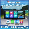 Srnubi 4K ADAS Wireless Carplay & Android Auto Screen 5G WiFi GPS Navigation Driving Recorder Rearview Camera Dashboard Car DVR